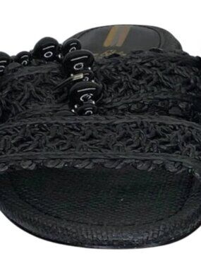 SAM EDELMAN Women's Elisa Woven Strap Sandals Black Size 7.5 – Slip-On Flats